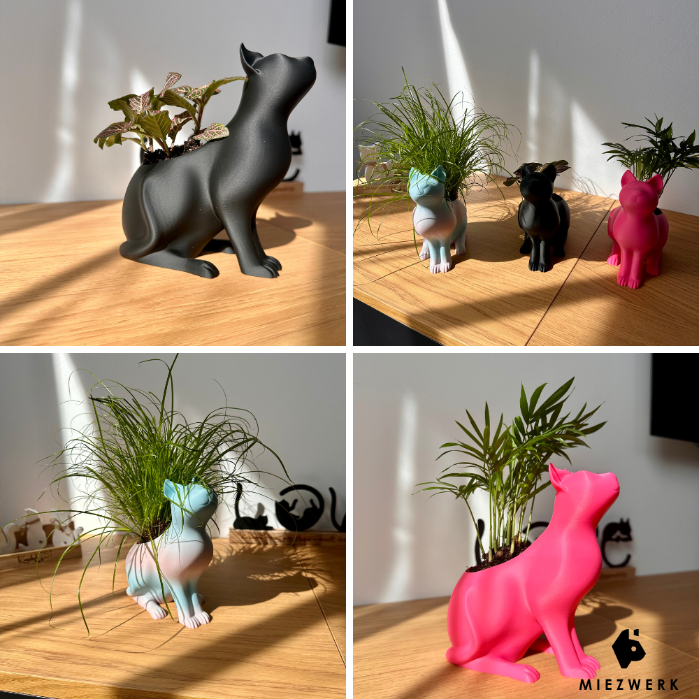 Katzen Deko Pflanztopf - Cat & Plant Edition V2 für Katzengras & Zimmerpflanzen