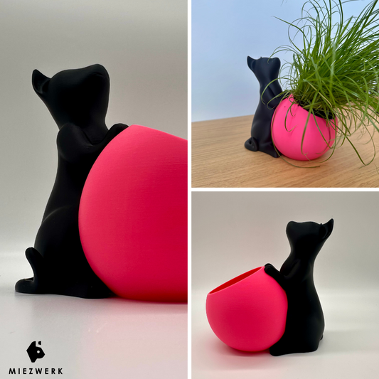 Katzen Deko Pflanztopf - Cat & Plant Edition V1 für Katzengras & Zimmerpflanzen