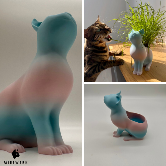 Katzen Deko Pflanztopf - Cat & Plant Edition V2 für Katzengras & Zimmerpflanzen