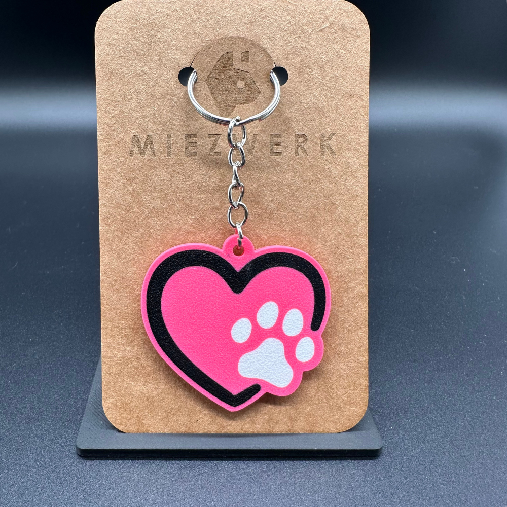 Heart Paw Keychain