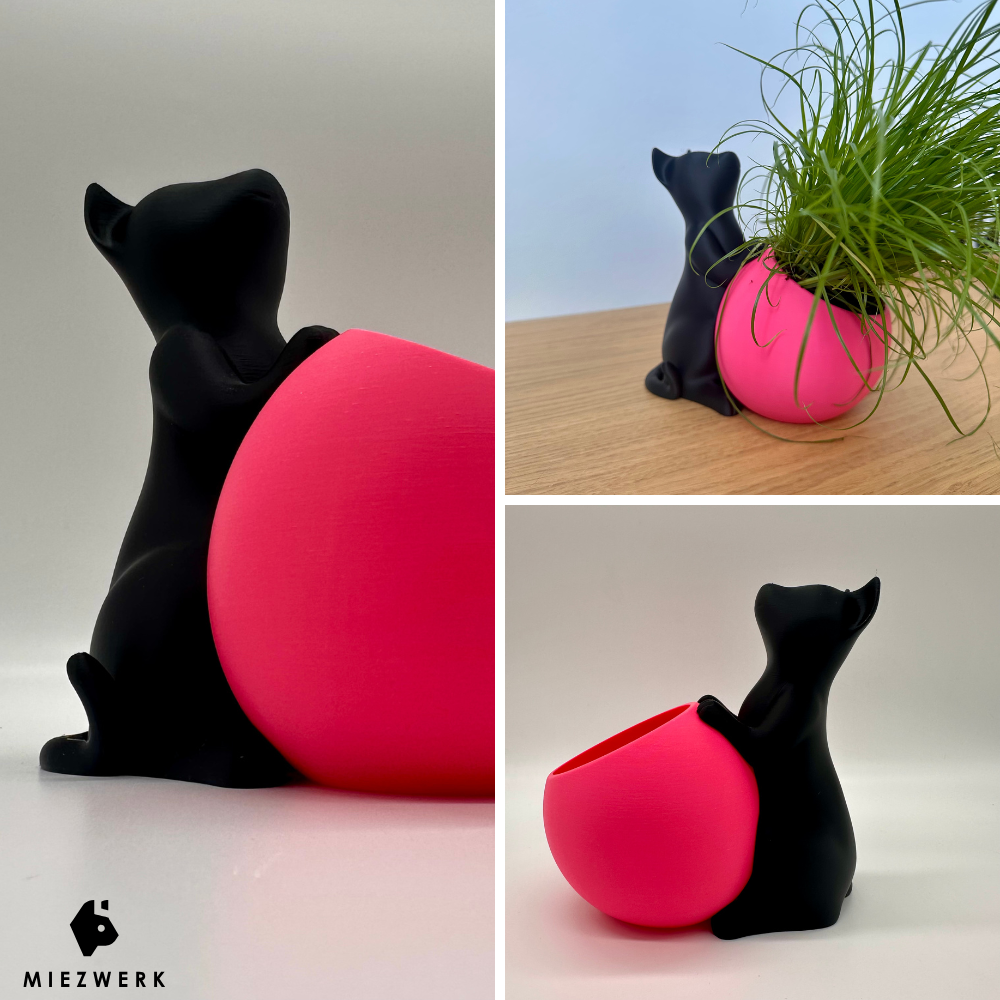 Katzen Deko Pflanztopf - Cat & Plant Edition V1 für Katzengras & Zimmerpflanzen