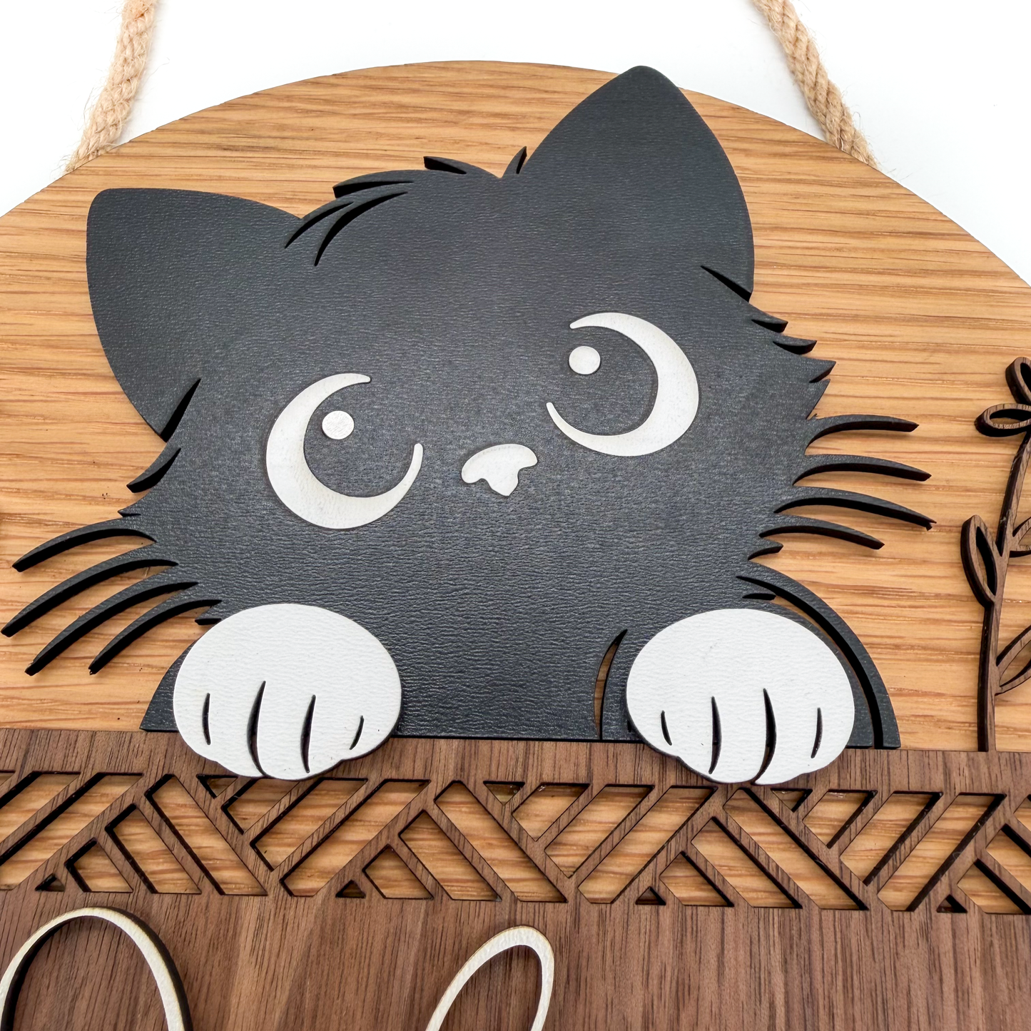 Türschild „Welcome“ im Katzen-Design