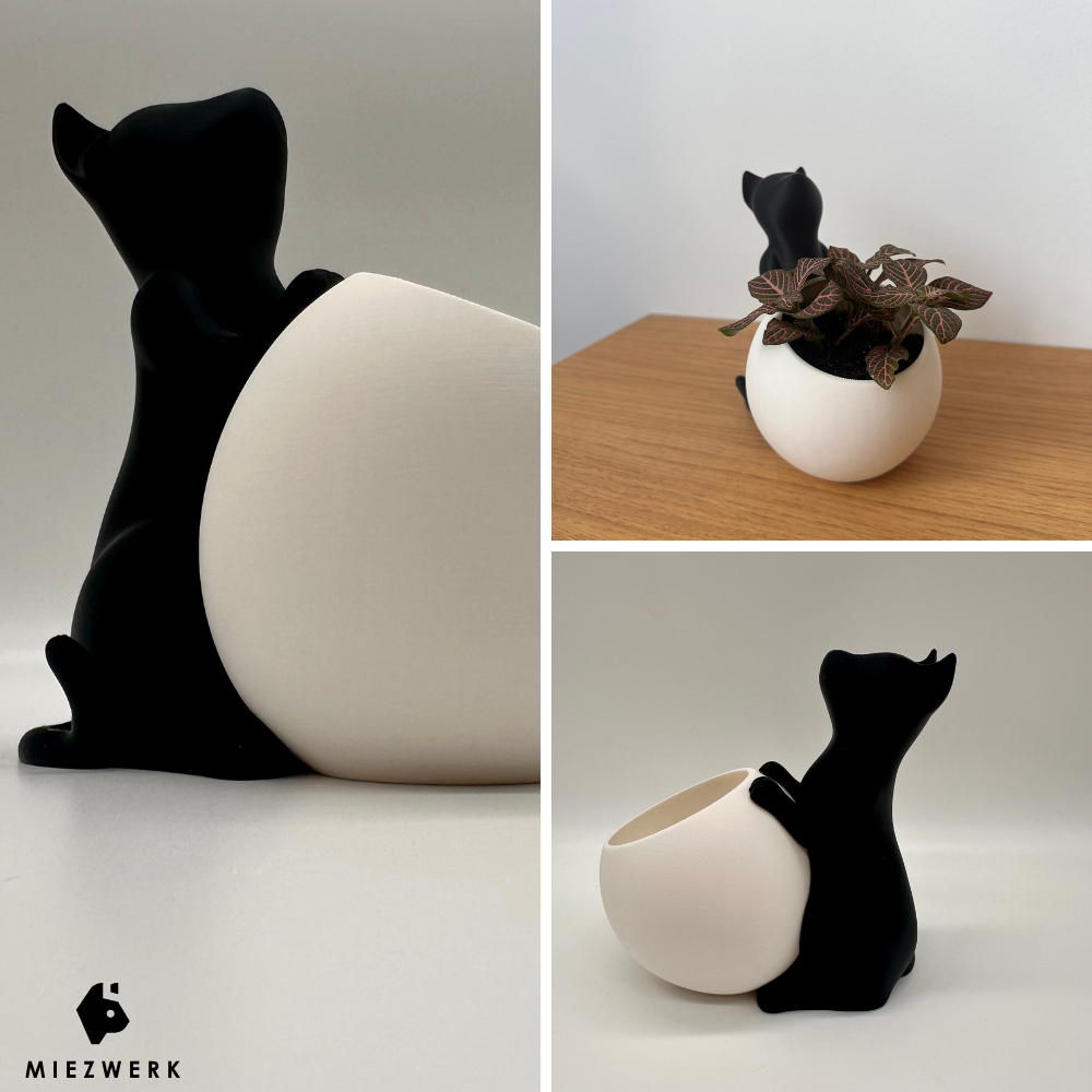 Katzen Deko Pflanztopf - Cat & Plant Edition V1 für Katzengras & Zimmerpflanzen